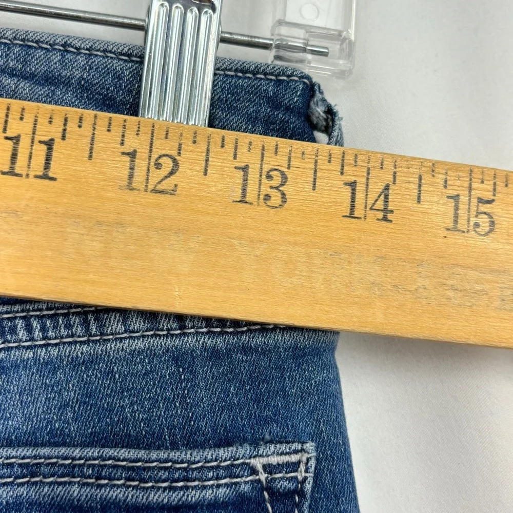 Gap Womens Size 2 Curvy Skinny Jeans Faded Blue Wash Five Pocket Distressed Knee - Picture 10 of 10